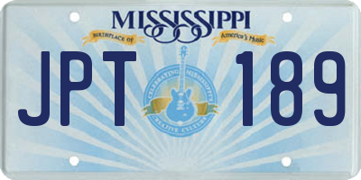 MS license plate JPT189