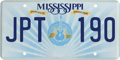 MS license plate JPT190