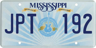 MS license plate JPT192