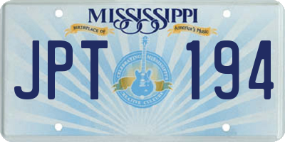 MS license plate JPT194