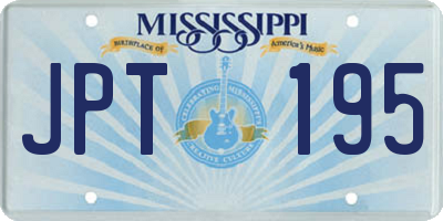 MS license plate JPT195