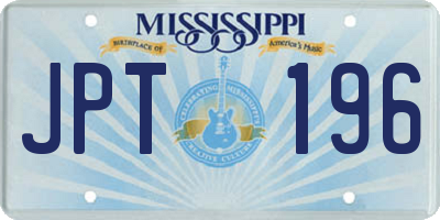 MS license plate JPT196