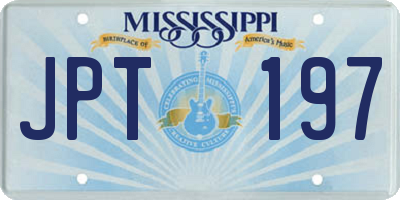 MS license plate JPT197
