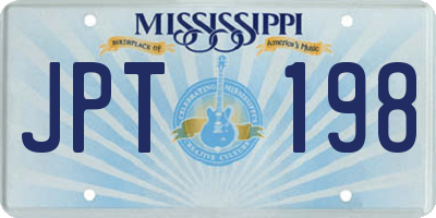 MS license plate JPT198