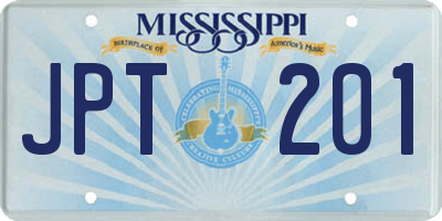MS license plate JPT201