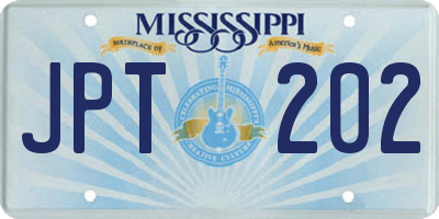 MS license plate JPT202