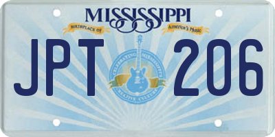MS license plate JPT206