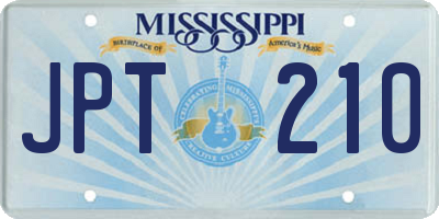 MS license plate JPT210