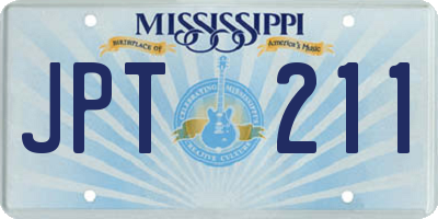 MS license plate JPT211