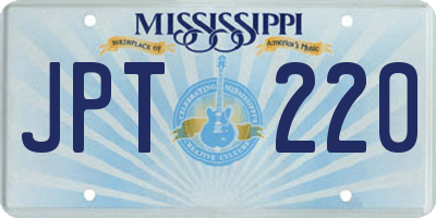 MS license plate JPT220