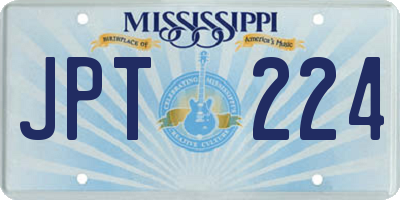 MS license plate JPT224