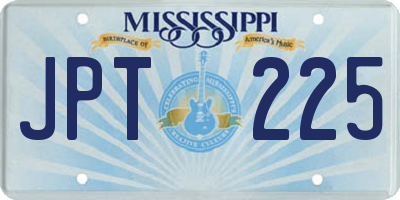 MS license plate JPT225