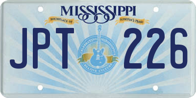 MS license plate JPT226