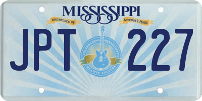 MS license plate JPT227