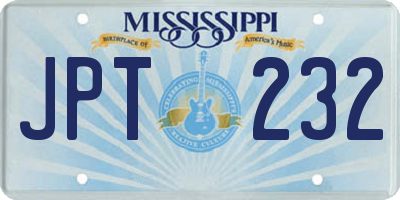 MS license plate JPT232