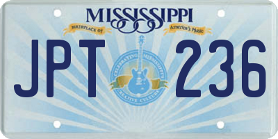 MS license plate JPT236