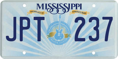 MS license plate JPT237