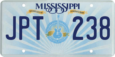 MS license plate JPT238