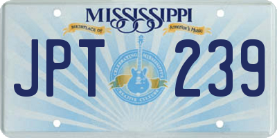 MS license plate JPT239