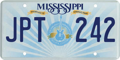 MS license plate JPT242