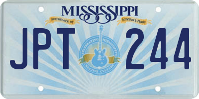 MS license plate JPT244