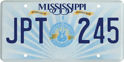MS license plate JPT245