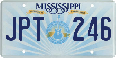 MS license plate JPT246