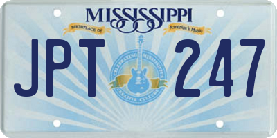MS license plate JPT247