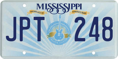 MS license plate JPT248