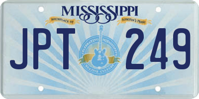MS license plate JPT249