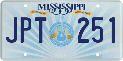 MS license plate JPT251