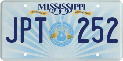 MS license plate JPT252