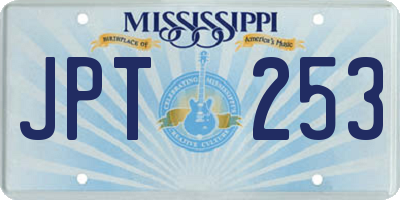 MS license plate JPT253