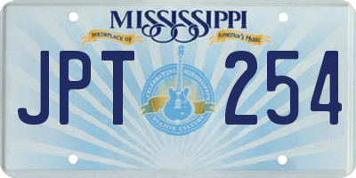 MS license plate JPT254