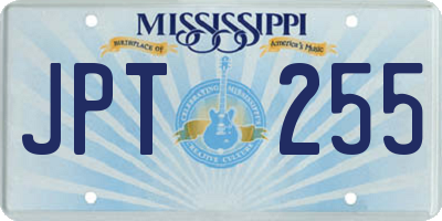 MS license plate JPT255