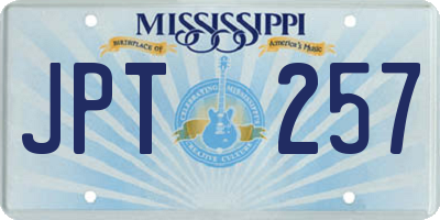 MS license plate JPT257