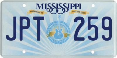 MS license plate JPT259