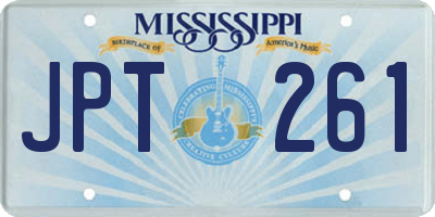 MS license plate JPT261