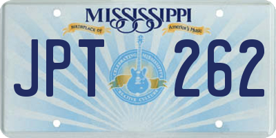 MS license plate JPT262