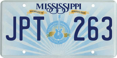 MS license plate JPT263