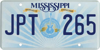 MS license plate JPT265