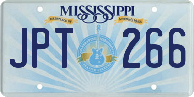 MS license plate JPT266