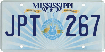 MS license plate JPT267