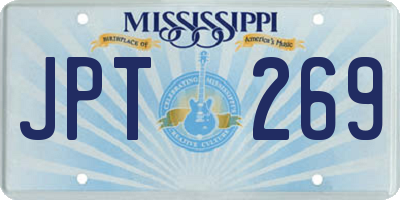 MS license plate JPT269
