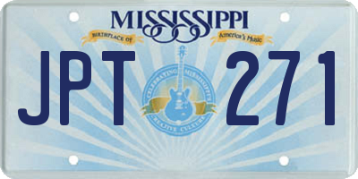 MS license plate JPT271