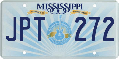 MS license plate JPT272