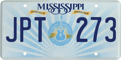 MS license plate JPT273