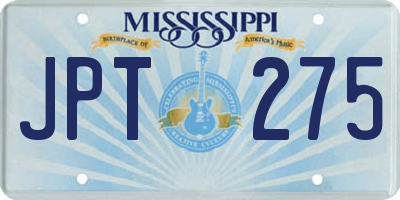 MS license plate JPT275