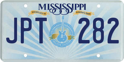 MS license plate JPT282