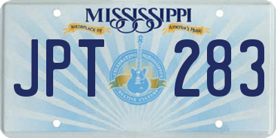 MS license plate JPT283